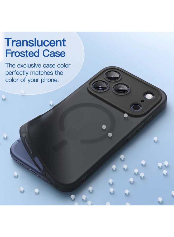 Jetech حافظة غير لامعة لجهاز iPhone 17 Pro Max مقاس 6.9 بوصة متوافقة مع MagSafe، حماية كاملة لعدسة الكاميرا، مقاومة للصدمات، غلاف هاتف TPU ناعم شفاف غير لامع، مضاد للبصمات (أسود) - Image 3