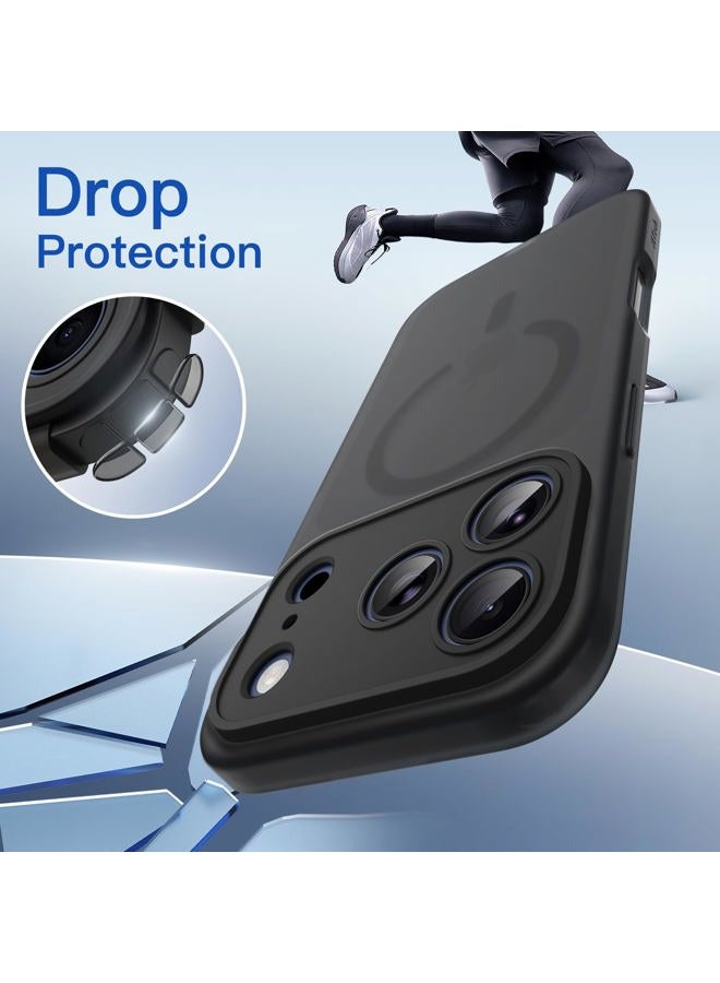 Jetech حافظة غير لامعة لجهاز iPhone 17 Pro Max مقاس 6.9 بوصة متوافقة مع MagSafe، حماية كاملة لعدسة الكاميرا، مقاومة للصدمات، غلاف هاتف TPU ناعم شفاف غير لامع، مضاد للبصمات (أسود) - Image 5