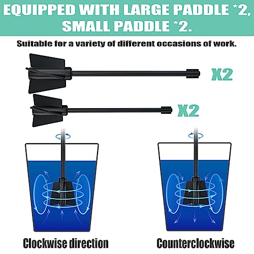 BGick Upgraded Resin Mixer, Handheld Rechargeable Mixer with Minimizing Bubbles,Epoxy Resin Mixer for Resin, Silicone Mixing, Resin Molds, DIY Crafts (Included 4 pcs Paddles) (Black) - Image 5