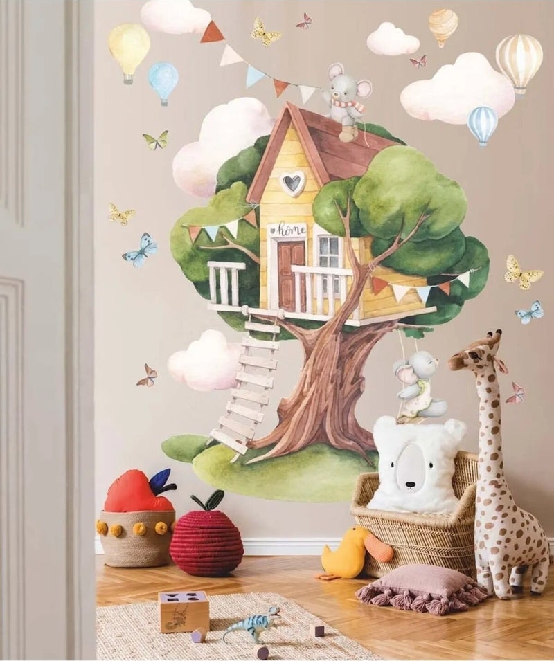 Kt Grup Kt Group Tree House Fairy House Special Design Wall Sticker - Image 1