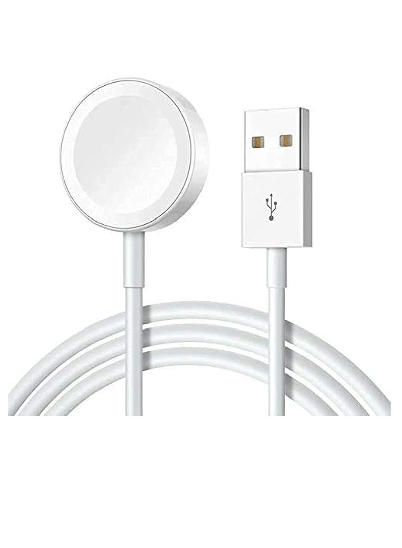 ELTRAZONE Watch Charger for Apple Watch Charger, Upgraded Magnetic Wireless Charging Cable for iWatch Portable Wireless Charging Cord Compatible with Apple Watch Series 8/7/6/5/4/3/2/1/SE (1M/3ft-White - Image 1