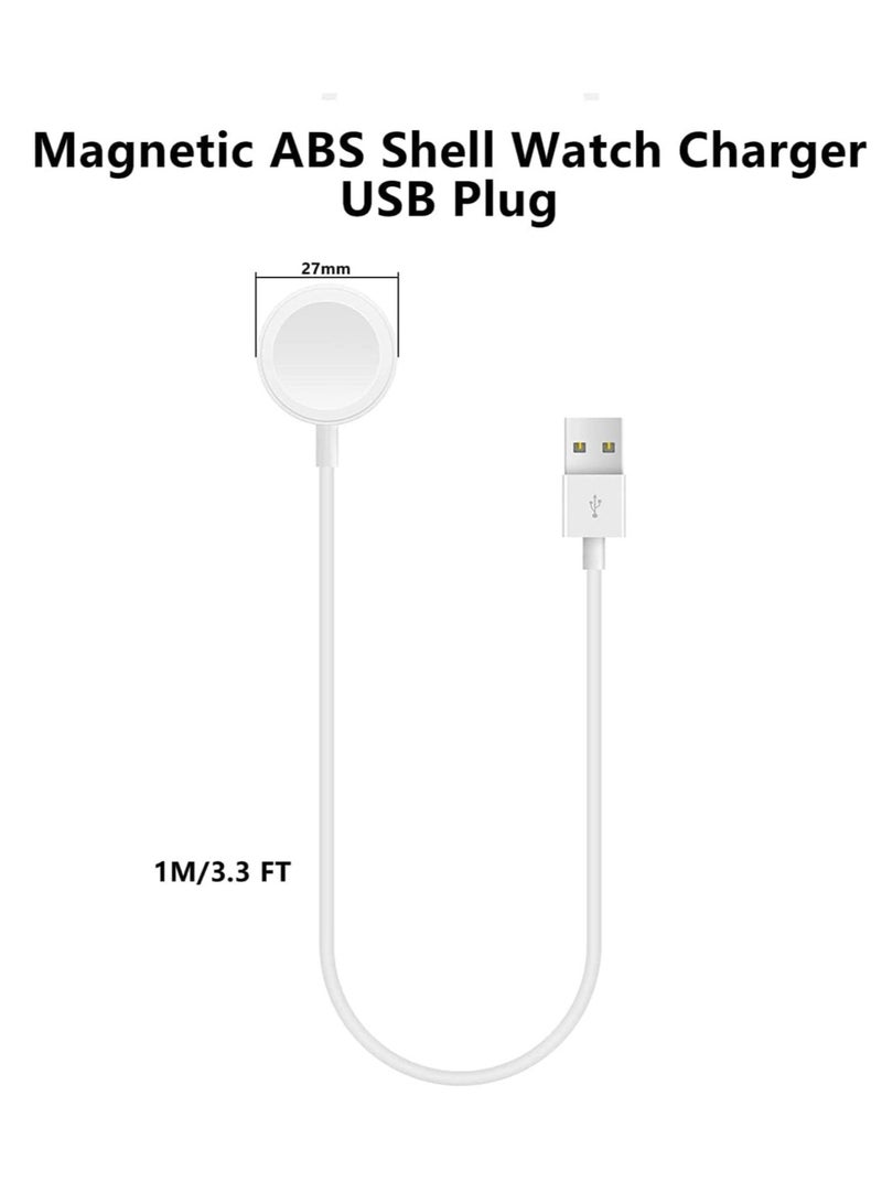 ELTRAZONE Watch Charger for Apple Watch Charger, Upgraded Magnetic Wireless Charging Cable for iWatch Portable Wireless Charging Cord Compatible with Apple Watch Series 8/7/6/5/4/3/2/1/SE (1M/3ft-White - Image 2