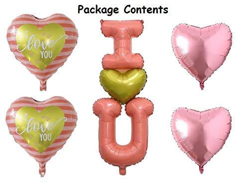 Moira Pack of 5 I Love U Theme Party Decorations with Ribbon for Valentine's Day, Wedding, Engagement, Proposal - Image 5