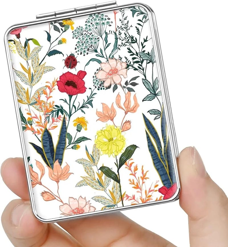 FEELHIGH Pocket Mirror, Small Travel Mirror with Magnification, Portable Double-Sided Magnifying Cosmetic Mirror for Daily - Image 1