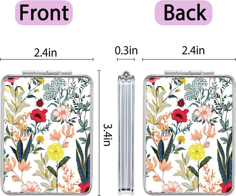 FEELHIGH Pocket Mirror, Small Travel Mirror with Magnification, Portable Double-Sided Magnifying Cosmetic Mirror for Daily - Image 3
