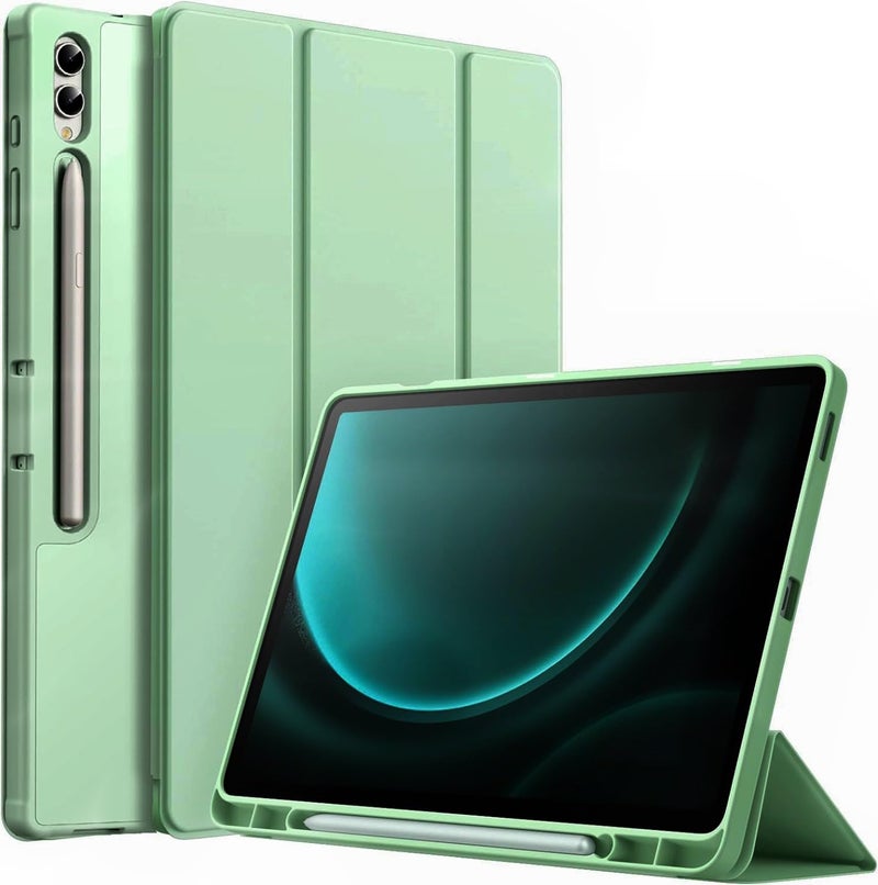 ProElite Cover for Samsung Galaxy Tab S9 FE Plus/S9 Plus/S10+ 12.4" Cover, Soft Flexible Flip Case Cover with S Pen Holder for Galaxy Tab S9 FE+/S9 Plus/S10+ 12.4 inch, [Recoil Series]- Mint Green - Image 1