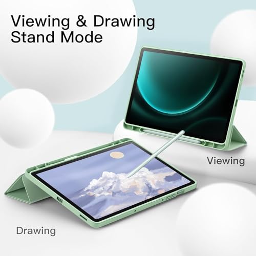 ProElite Cover for Samsung Galaxy Tab S9 FE Plus/S9 Plus/S10+ 12.4" Cover, Soft Flexible Flip Case Cover with S Pen Holder for Galaxy Tab S9 FE+/S9 Plus/S10+ 12.4 inch, [Recoil Series]- Mint Green - Image 2