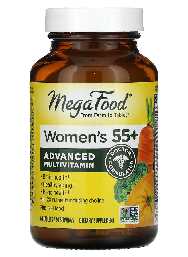 MegaFood Women's 55+ Advanced Multivitamin 60 Tablets