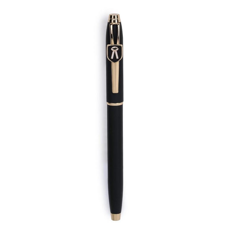 crewtone 20470 Luxury Roller Ball Pen Matt Finish Black Body Advocate Symbol Golden Clip with Golden Trim Medium Tip for Men & Women with High End Gift Box. - Image 2