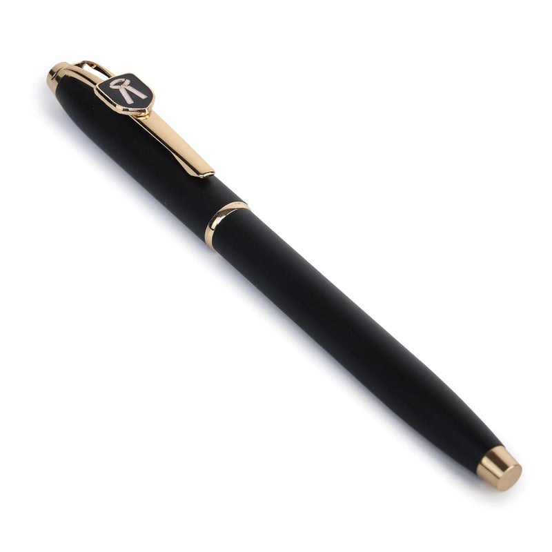 crewtone 20470 Luxury Roller Ball Pen Matt Finish Black Body Advocate Symbol Golden Clip with Golden Trim Medium Tip for Men & Women with High End Gift Box. - Image 5