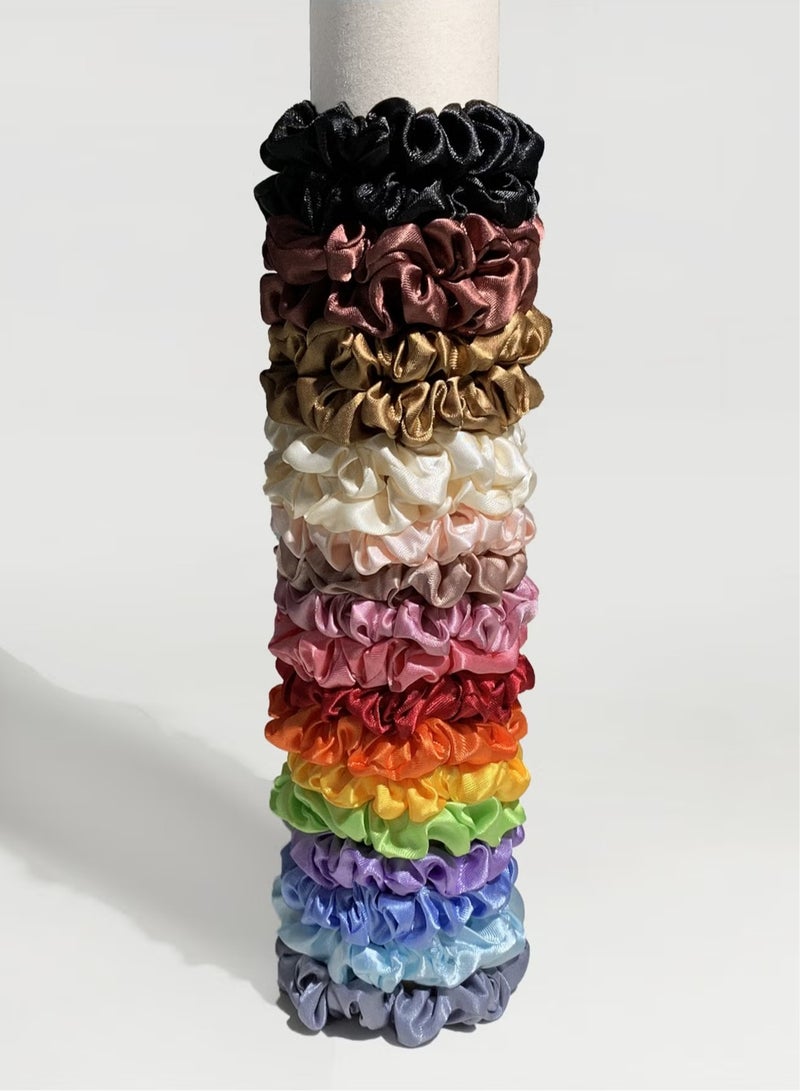 مجموعة من 20 قطعة من ربطات الشعر الحريرية من الساتان متعددة الألوان للفتيات والنساء - Image 4