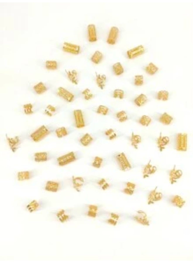 Shein 50pcs Vintage Bohemian Hollow Round Hair Rings, Suitable For Women And Girls, Braided Hair DIY - Image 5