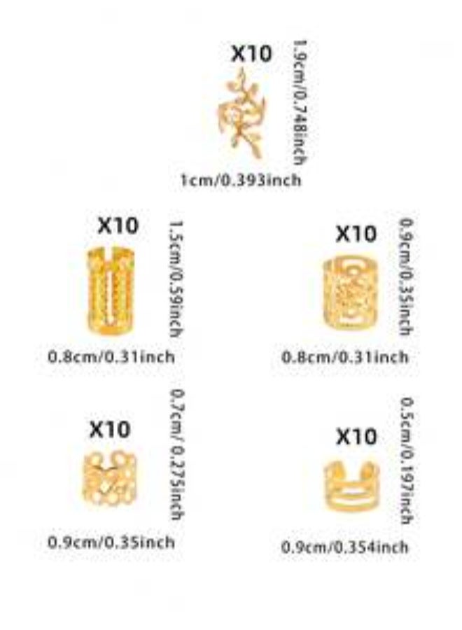 Shein 50pcs Vintage Bohemian Hollow Round Hair Rings, Suitable For Women And Girls, Braided Hair DIY - Image 3