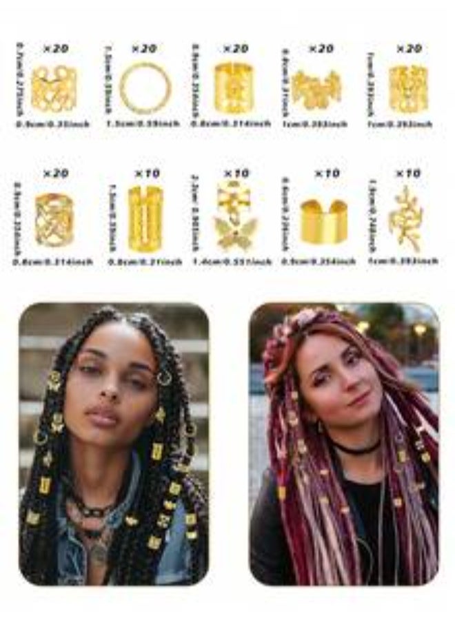 Shein 50pcs Vintage Bohemian Hollow Round Hair Rings, Suitable For Women And Girls, Braided Hair DIY - Image 2