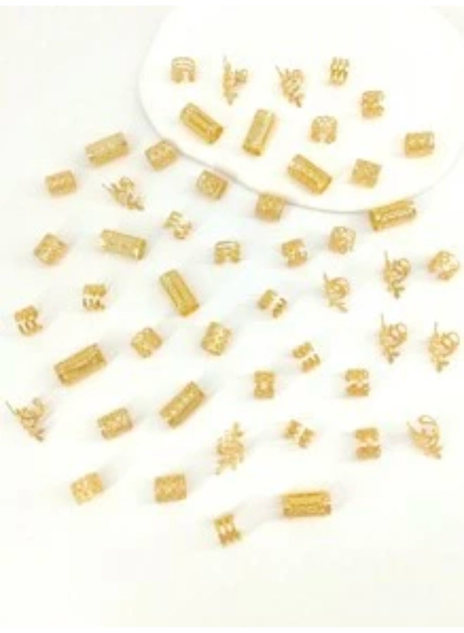Shein 50pcs Vintage Bohemian Hollow Round Hair Rings, Suitable For Women And Girls, Braided Hair DIY - Image 4