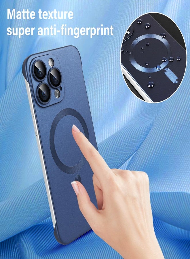 أوميو جراب أوميو المغناطيسي النحيف لهاتف آيفون 16 برو ماكس، متوافق مع ماج سيف، مصنوع من البولي كربونات غير اللامع، تصميم بسيط بدون إطار أو حواف مع واقي لعدسة الكاميرا، مناسب للرجال والنساء، لون أزرق بحري - Image 5