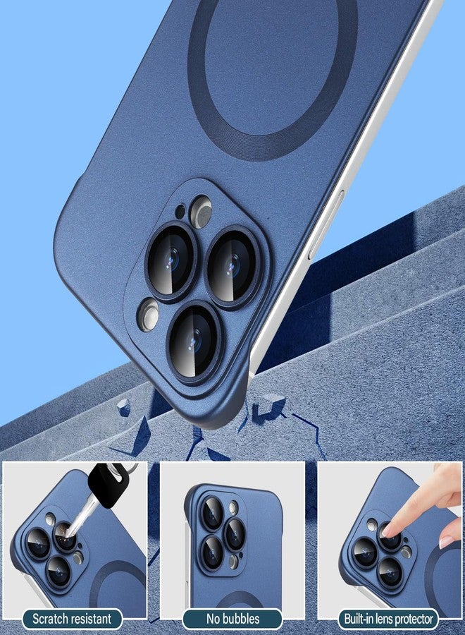 أوميو جراب أوميو المغناطيسي النحيف لهاتف آيفون 16 برو ماكس، متوافق مع ماج سيف، مصنوع من البولي كربونات غير اللامع، تصميم بسيط بدون إطار أو حواف مع واقي لعدسة الكاميرا، مناسب للرجال والنساء، لون أزرق بحري - Image 3
