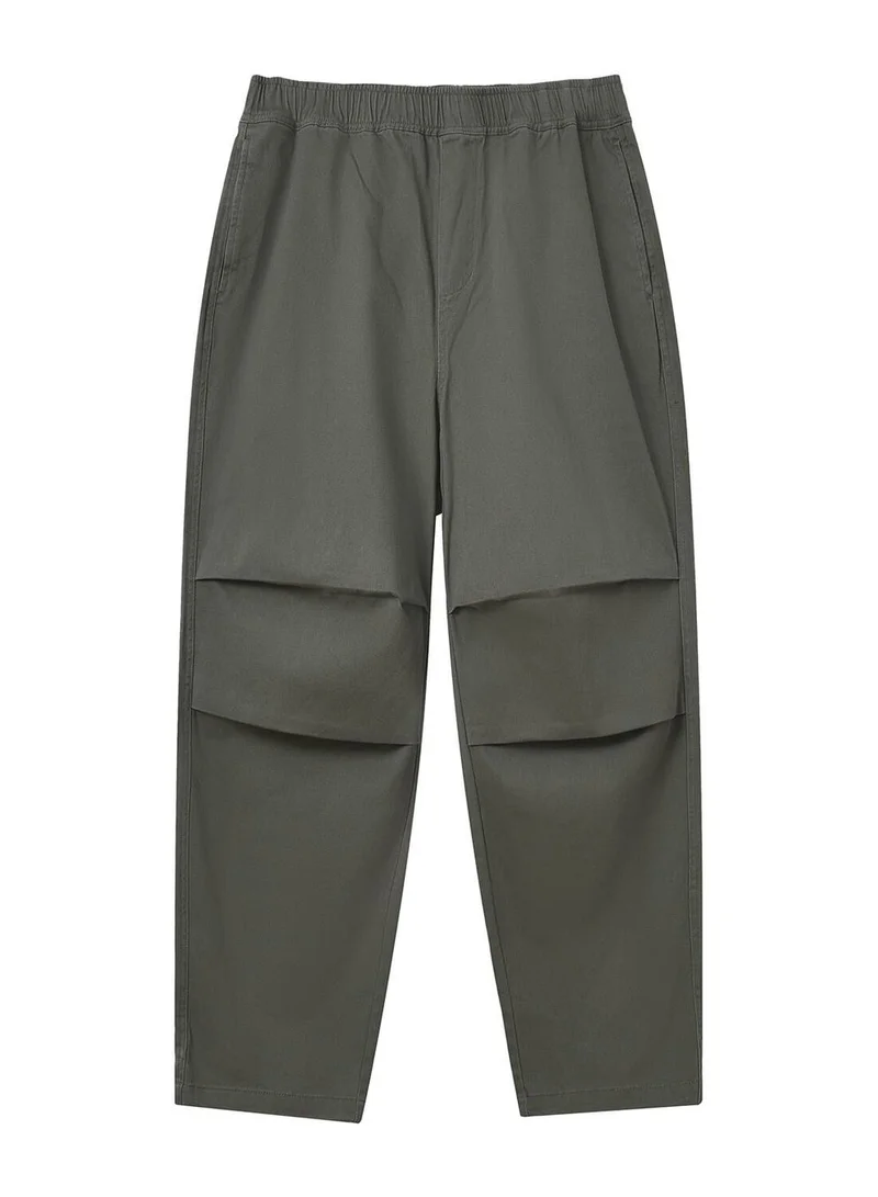 GIORDANO Men's Mid-Rise Relaxed Fit Cotton Stretch Twill Khakis