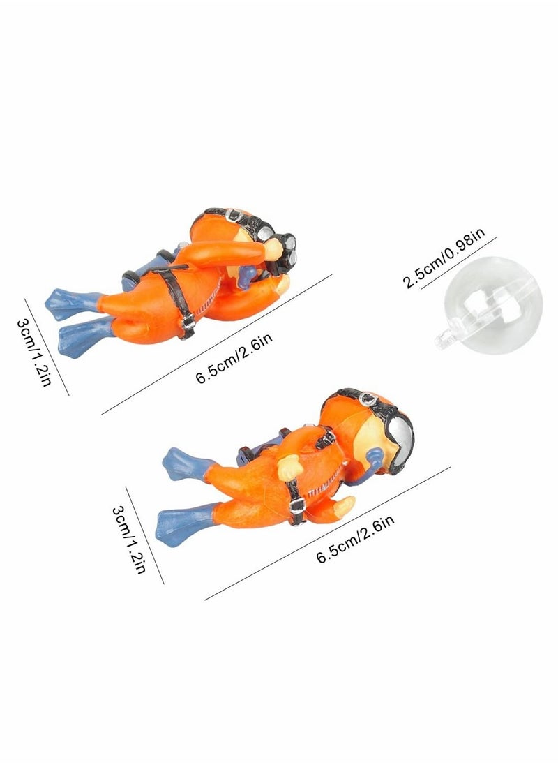 SYOSI Floating Fish Tank Decorations，Aquarium Decorations, Lovely Diver Device Accessories，Suitable for All Kinds of Tanks（2 Pack）  - Image 4