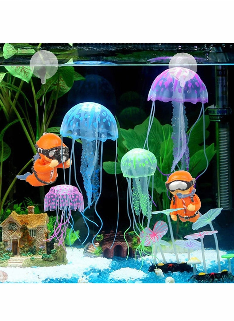 SYOSI Floating Fish Tank Decorations，Aquarium Decorations, Lovely Diver Device Accessories，Suitable for All Kinds of Tanks（2 Pack）  - Image 2