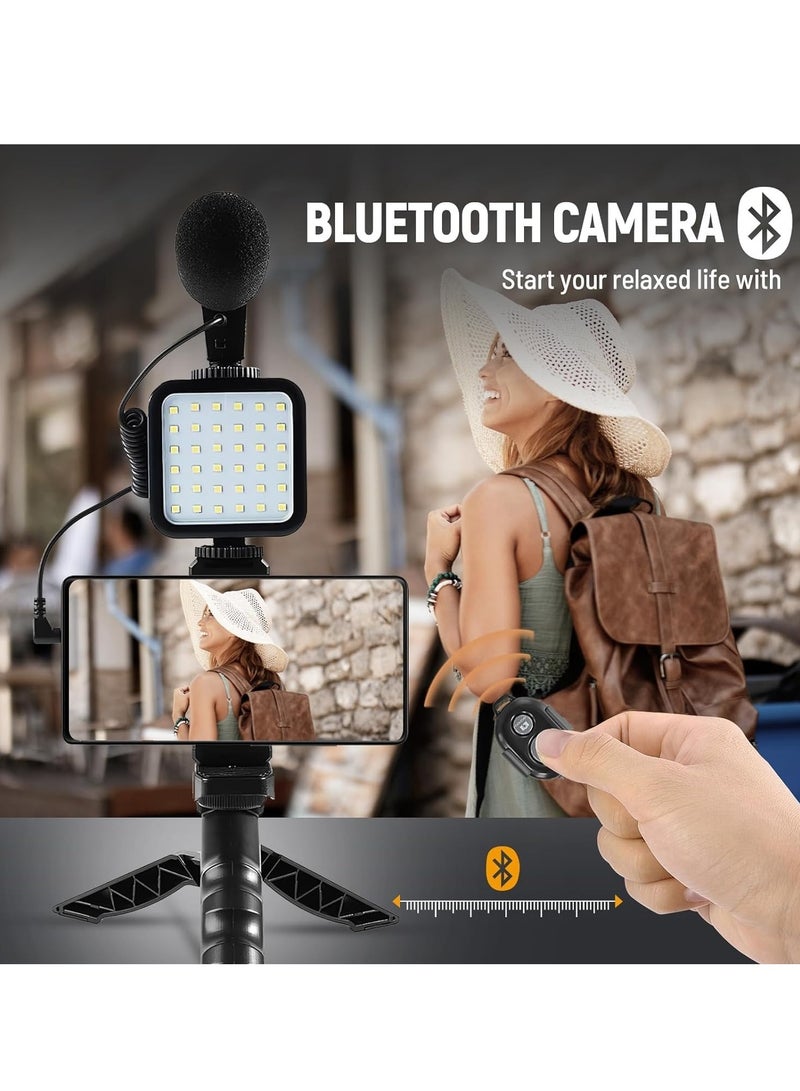 Vlogging kit 6 in 1 Combo (Microphone, Selfie Light, Tripod Stand, Mobile Holder, Shock Mount, Noise Cancellation Foam) Vlog Kit for Recording/YouTube/Reels & Photography  - Image 2