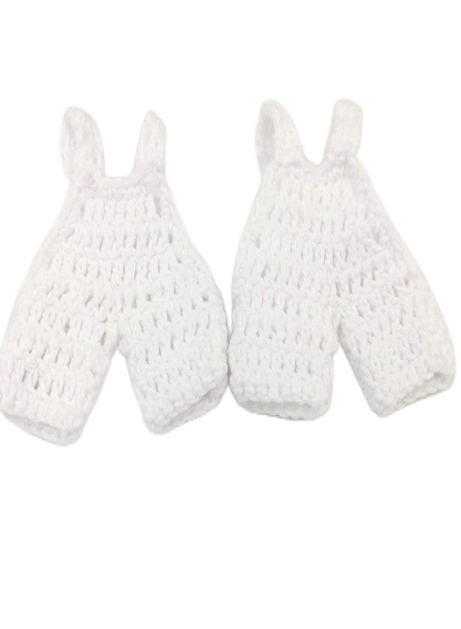 NUORUI 10Pcs Mini Crochet Knitted Overall Jumper Favors Baby Shower Baptism Christening Party Favors (White) - Image 2