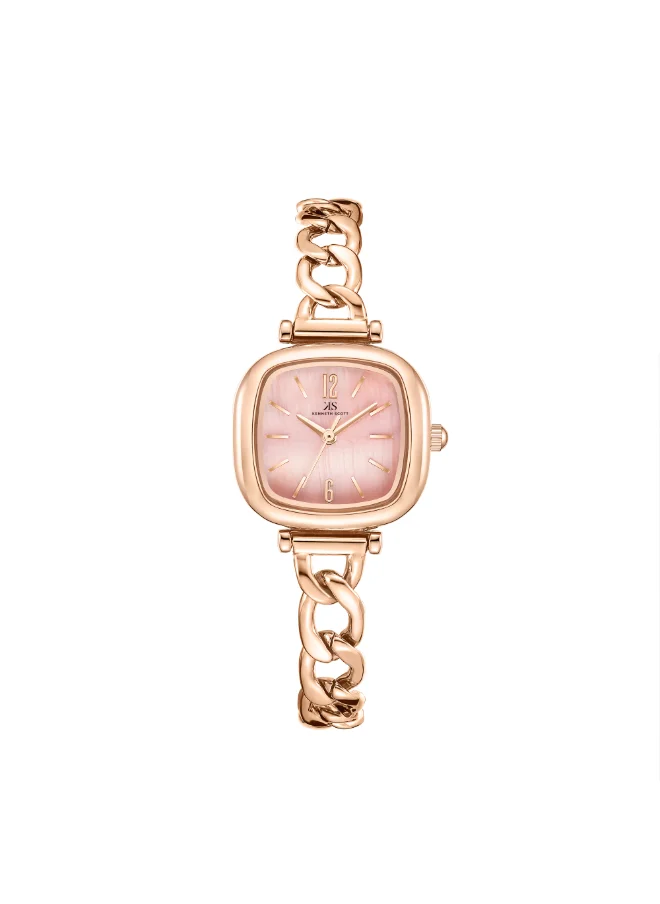 كينيث سكوت Kenneth Scott Women's PC21 Movement Watch, Analog Display and Stainless steel Strap - K23513-RBKK, Rose Gold