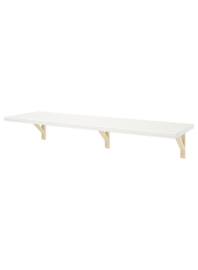 Zaboon Wall Shelf, White/Aspen, 120X30 Cm - Image 1