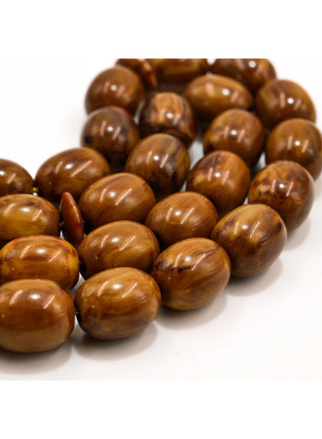 Premium German Antique Musk Rosary 33 Beads 14x11.5mm Oval Brown Prayer Beads 49g Tasbih - Image 5