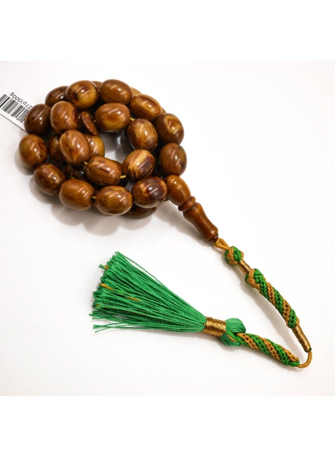 Premium German Antique Musk Rosary 33 Beads 14x11.5mm Oval Brown Prayer Beads 49g Tasbih - Image 3