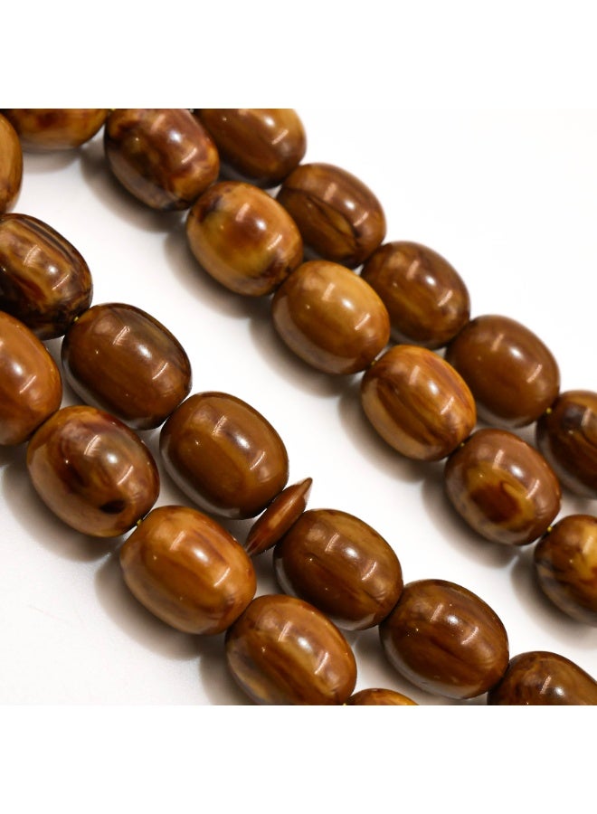 Premium German Antique Musk Rosary 33 Beads 14x11.5mm Oval Brown Prayer Beads 49g Tasbih - Image 4