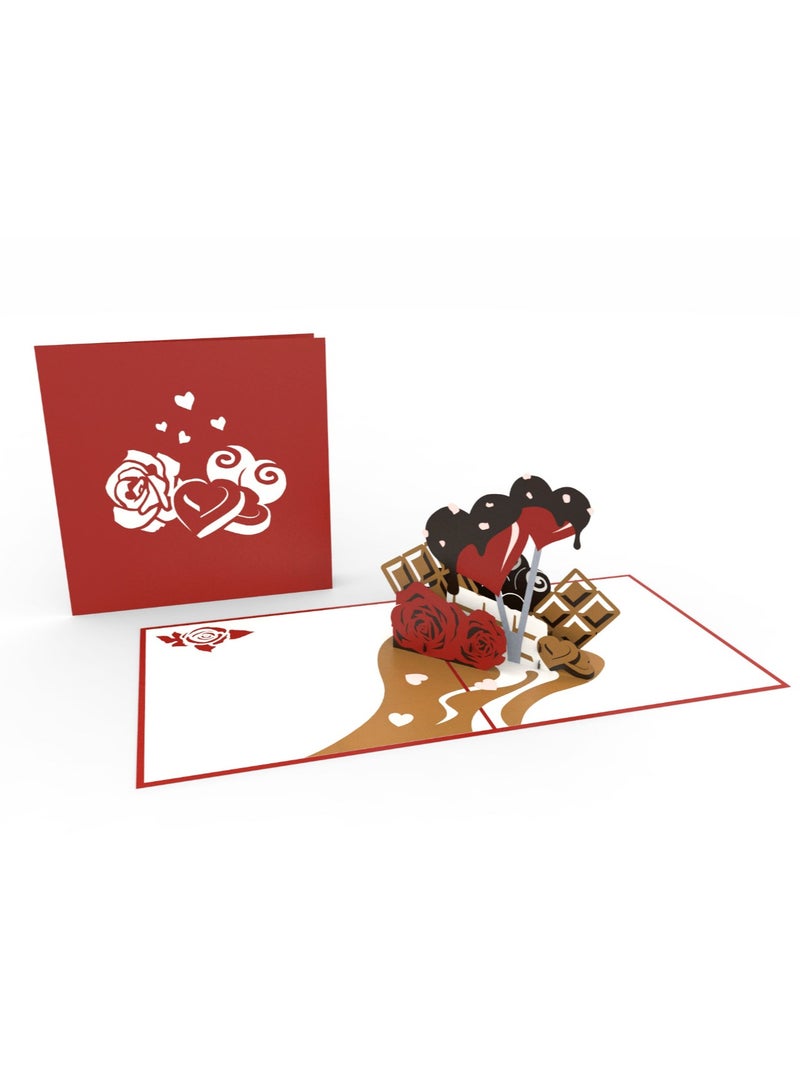 Love Chocolate Pop Up Card / 3D Greeting Cards  - Image 1