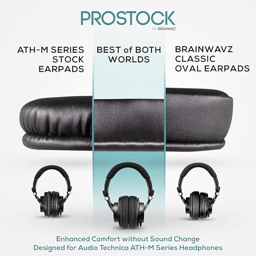 Brainwavz ProStock Perforated ATH M50X Upgraded Earpads, Improves Comfort & Style Without Changing Sound - Custom Crafted Ear Pad Design for ATH-M50X M50BTX M20X M30X M40X Headphones - Image 2