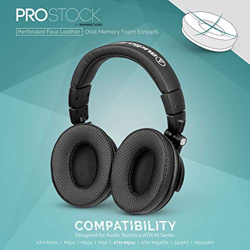 Brainwavz ProStock Perforated ATH M50X Upgraded Earpads, Improves Comfort & Style Without Changing Sound - Custom Crafted Ear Pad Design for ATH-M50X M50BTX M20X M30X M40X Headphones - Image 5