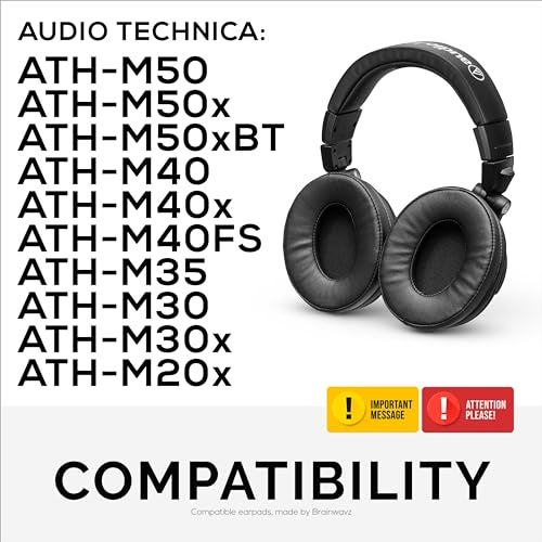 Brainwavz ProStock Perforated ATH M50X Upgraded Earpads, Improves Comfort & Style Without Changing Sound - Custom Crafted Ear Pad Design for ATH-M50X M50BTX M20X M30X M40X Headphones - Image 3