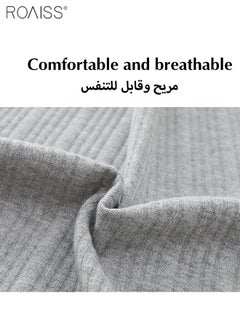 roaiss 2-Piece Set Of Unisex Pajamas Pure Cotton Long Sleeved Pants For Couples' Home Wear Fashion Casual Family Set  - Image 5