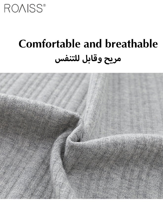 roaiss 2-Piece Set Of Unisex Pajamas Pure Cotton Long Sleeved Pants For Couples' Home Wear Fashion Casual Family Set  - Image 5