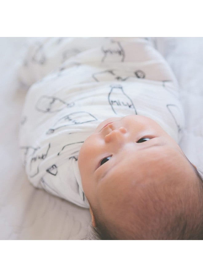 Minination Ultra Soft Bamboo Viscose Muslin Swaddle Blankets for Newborns, 70% Bamboo Viscose, Receiving Blankets, Baby Essentials (Milk Print / 2 Pack) - Image 3