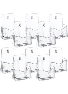 Chinco Chinco 10 Pieces Acrylic Brochure Holder Bulk 6 x 8 Inches, Clear Literature Holder Plastic Flyer Display Stand for Pamphlet Vendors Magazine Document Booklet Menu Trifold Wedding Party  - Image 1