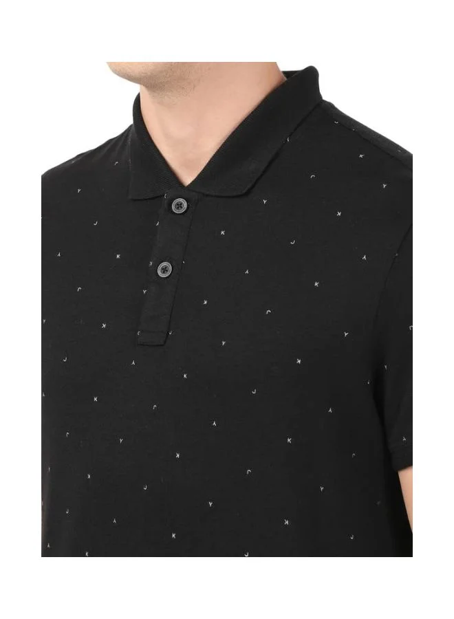 Jockey black IM16 Men Tencel Micro Modal and Cotton Blend Printed Half Sleeve Polo T Shirt for Men | Best Price UAE