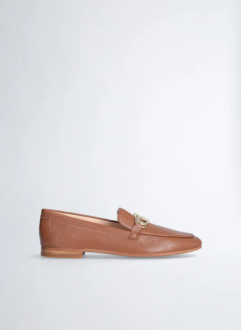 ليو جو Brown Soft Nappa Leather Loafers