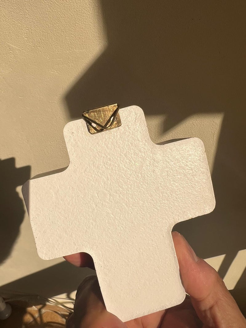 Modern Decorative Cross Greek Style White and Blue Wall Hanging - Image 5