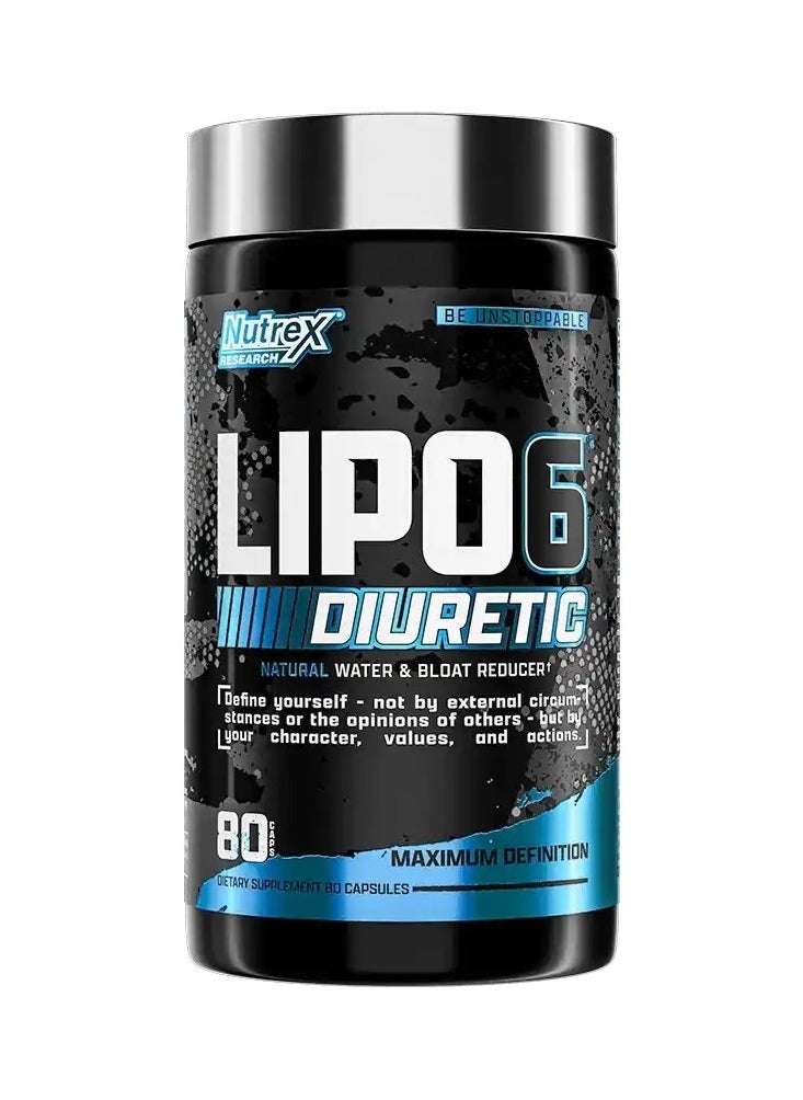 Nutrex Research Lipo 6 Diuretic Natural Water Bloat Reducer 80 Caps  - Image 1