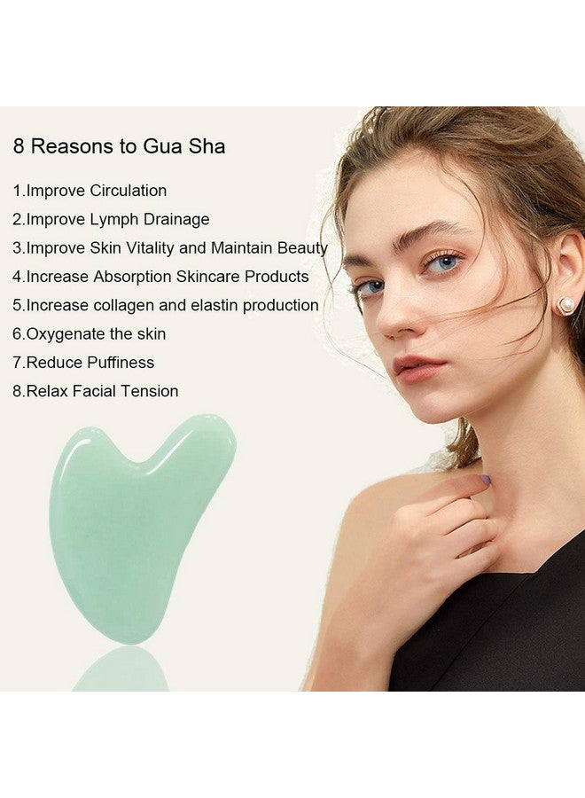 Ditind Gua Sha, Jade Stone Gua Sha Massage Tool, Guasha Tool for Face and Body Skin Massage. Gua Sha Set for Toxins Prevents Wrinkles for SPA Acupuncture, Therapy Trigger Point Treatment. - Image 2
