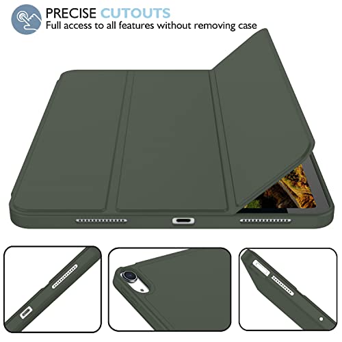 iMieet iPad Air 11 Inch Case M3(2025) / M2 (2024), iPad Air 5th/4th Generation Case 2022/2020 10.9 Inch with Pencil Holder,Trifold Stand Smart Case with Soft TPU Back(Dark Green) - Image 4