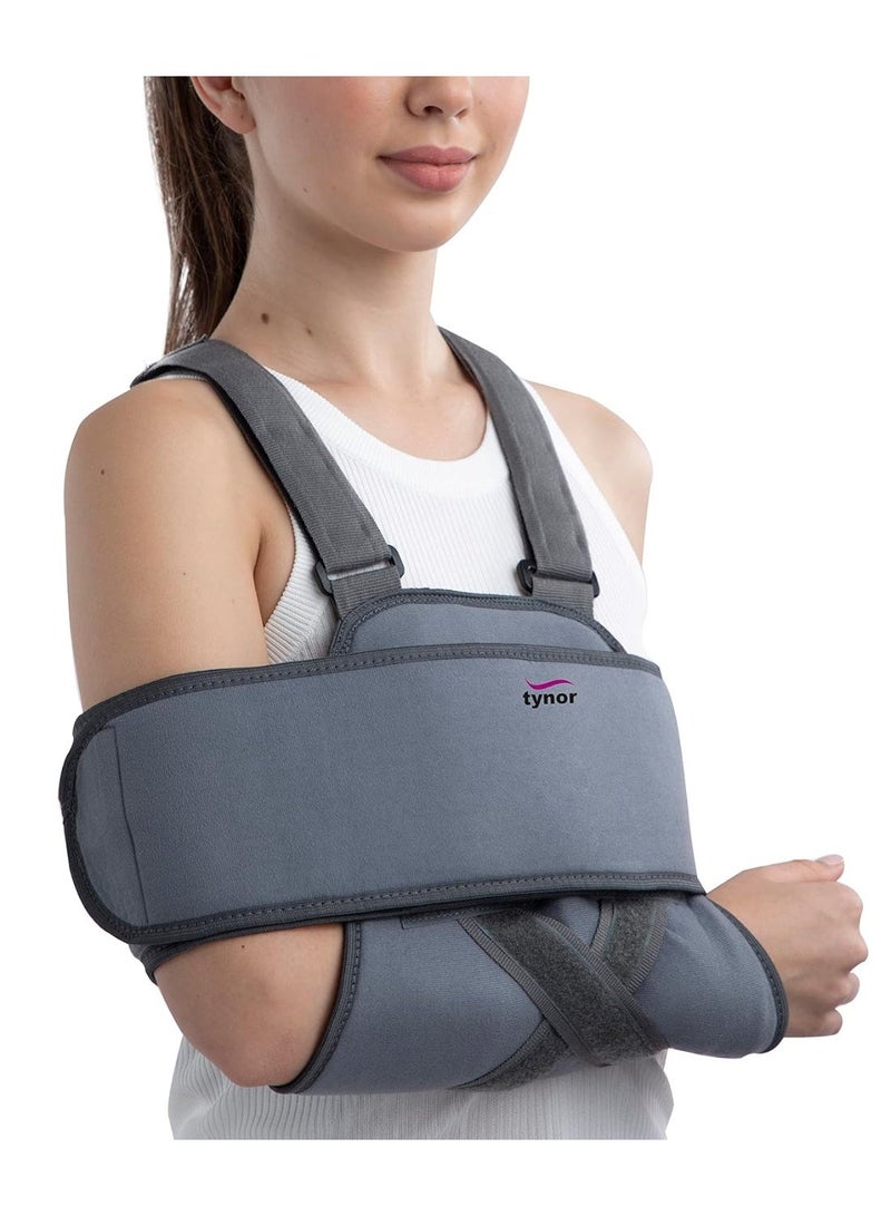 Tynor Universal Shoulder Immobiliser | Provides Support & Stabilization for Shoulder Injuries | Comfortable, Adjustable Design for Men & Women | Universal Size (Grey, 1 Unit) - Image 1