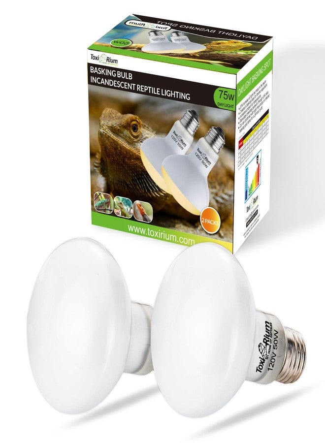 ToxiRium Reptile Heat Lamp 75W Sun Lamp Self-Ballasted Vapor Basking Spot Lamp/Bulb/Light for Reptile and Amphibian E26-2pcs - Image 1