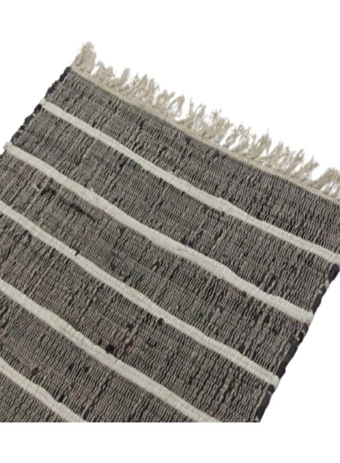 Floor Center Soft Touch Cotton Hand Woven Rug With Tasseled Edges For Bedroom Living Room Durable And Stylish - Image 3