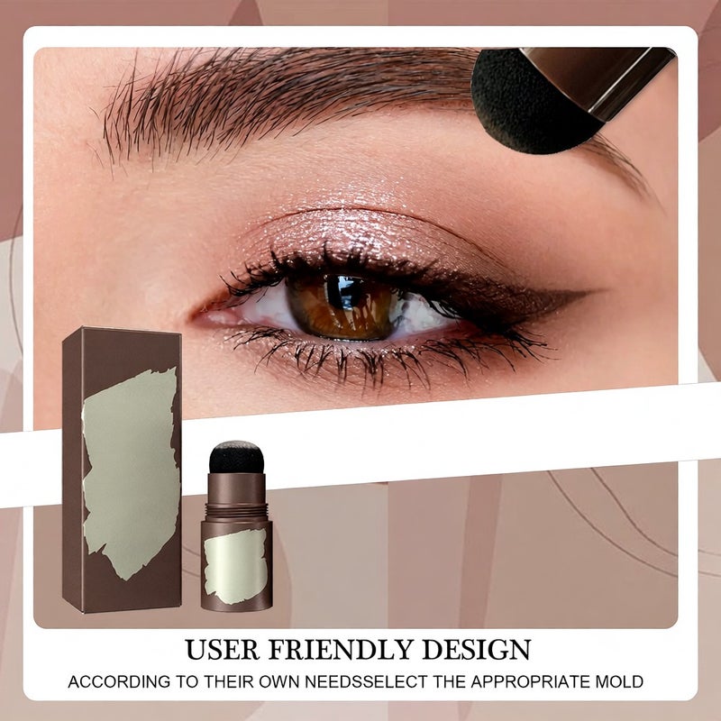 Eyebrow Stamp Shaping Kit, One Step Brow Stamp Stencil Kit Waterproof Eye Brow Stamp Makeup Tools Eyebrow Definer with 10 Reusable Eyebrow Stencils (Brown Black) - Image 2