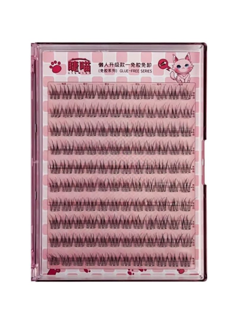 saykfoe Self-Adhesive Eyelash Clusters: 120 Pre-Glued Press On Lashes - Natural Messy 5D Individual DIY Lash Extensions - No Glue No Remover Needed Lashes - Image 1